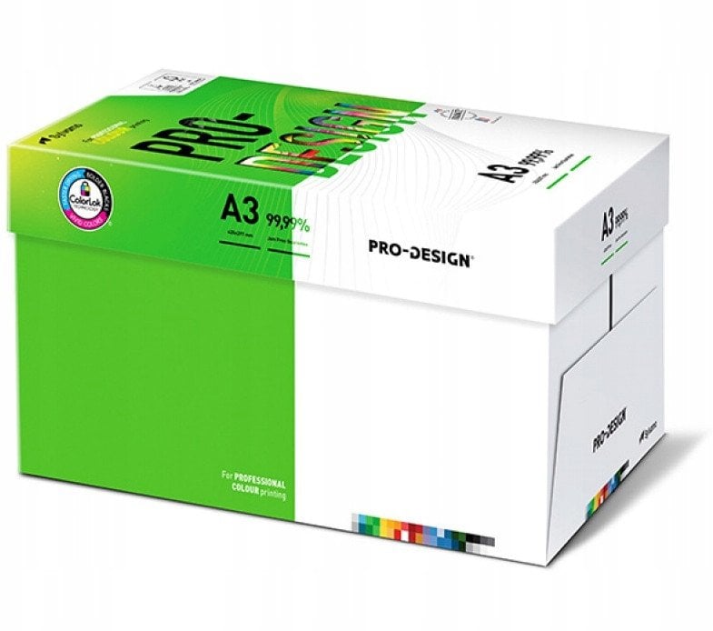 Papier ksero PRO-DESIGN FSC, satynowany, klasa A++, A3, 168CIE, 100gsm, 500 ark.