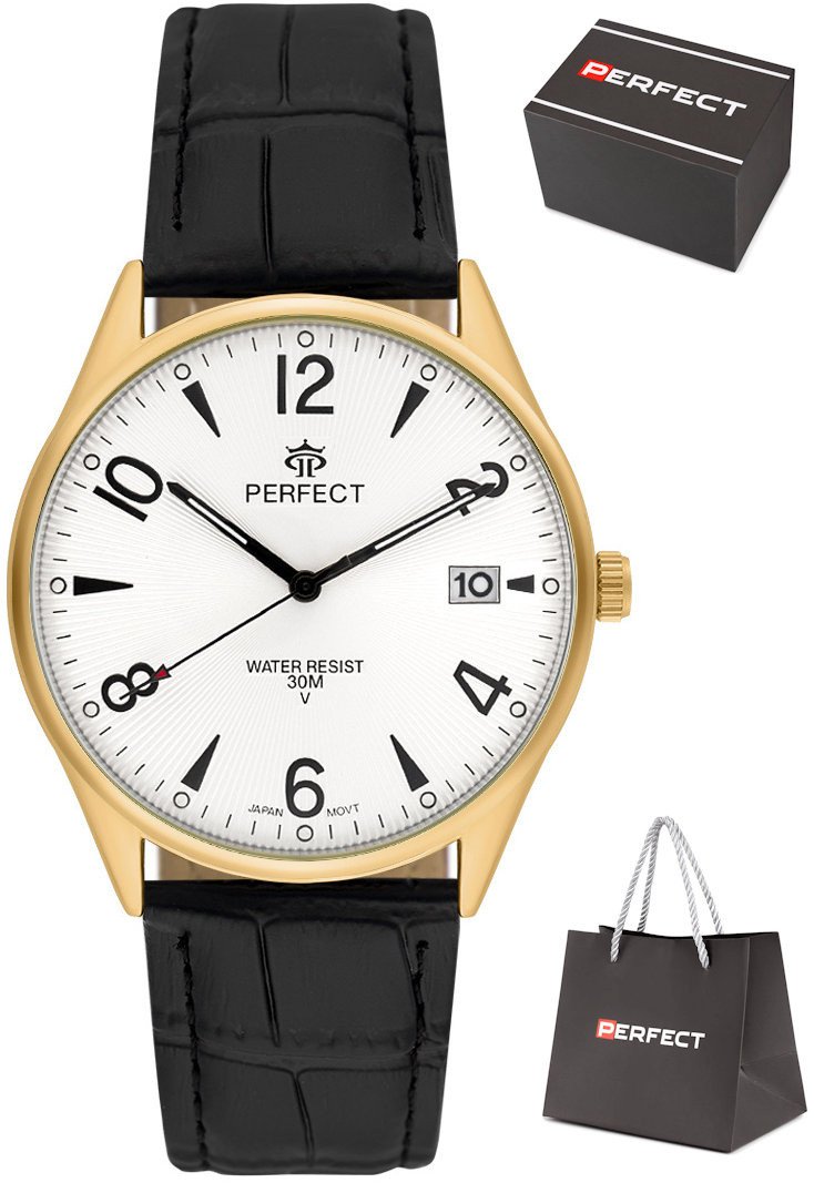 Zegarek Perfect C141T-07 męski klasyczny czytelny z datownikiem .