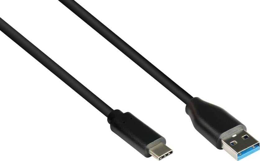 Kabel USB Alcasa USB-A - USB-C 0.5 m Czarny (2831-AC005S)