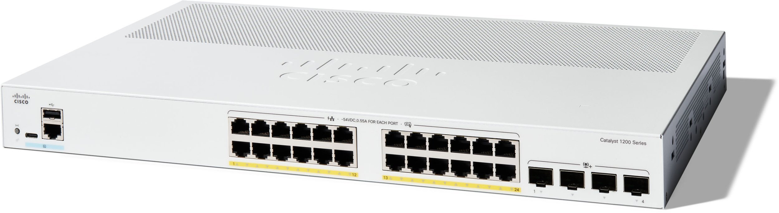 Cisco Catalyst C1200-24P-4X-RF łącza sieciowe Zarządzany L2/L3 Gigabit Ethernet (10/100/1000) Biały
