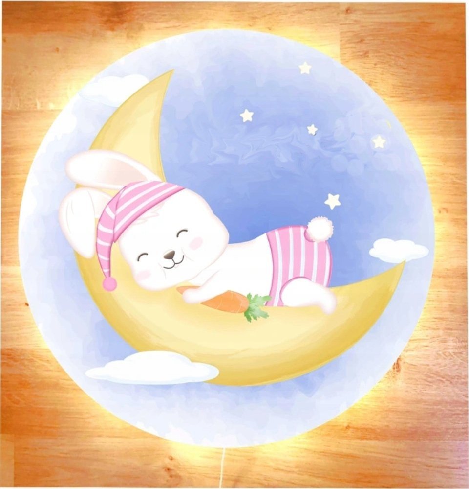 naSciane Lampka nocna KSIĘŻYC królik - ZWIERZAKI SŁODZIAKI