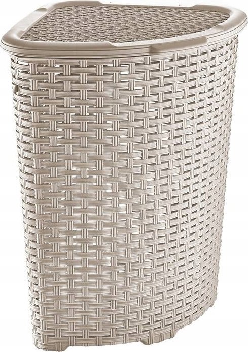Kosz na pranie Katex narożny Rattan 52l beżowy