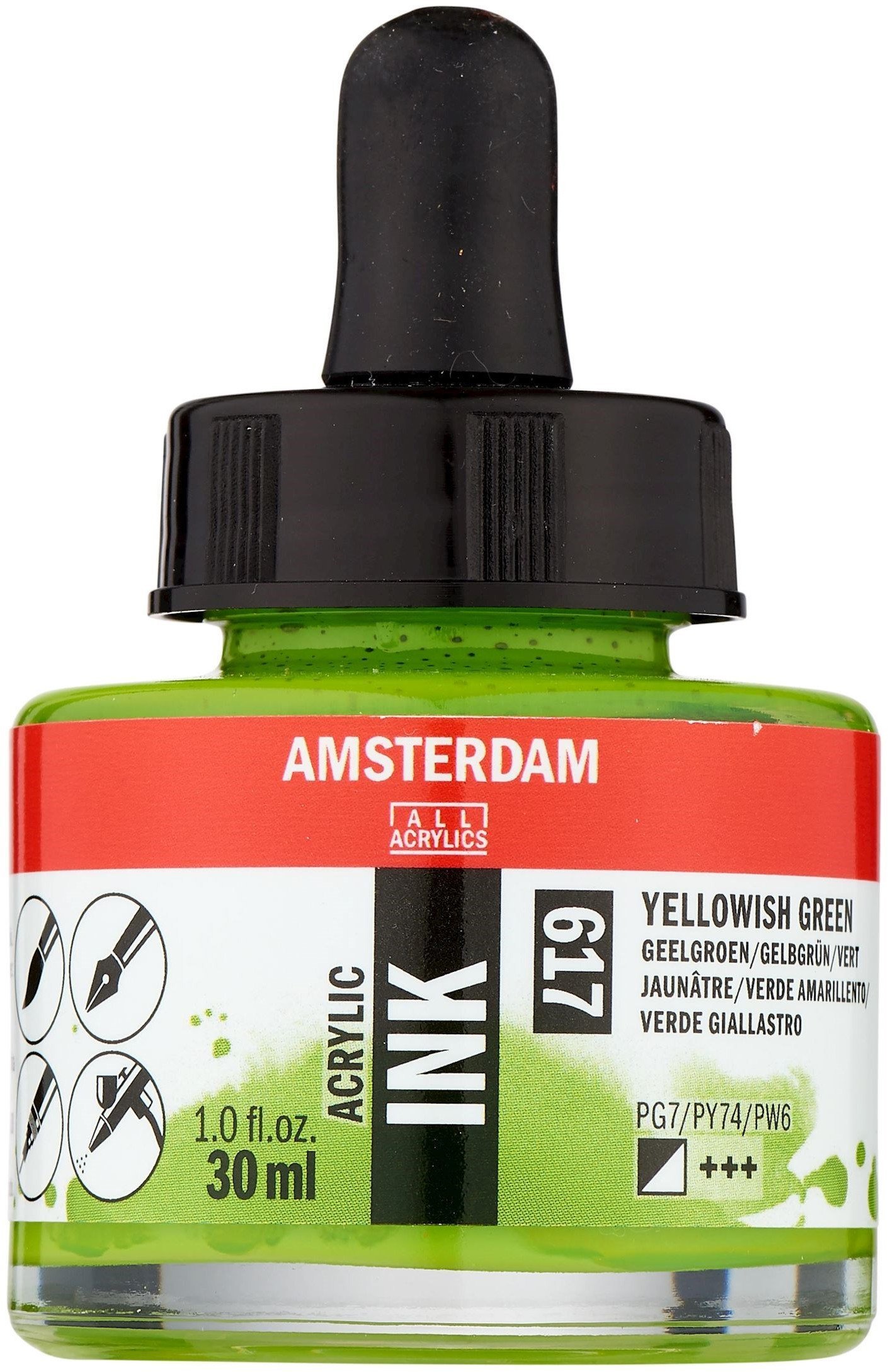Amsterdam Acrylic Ink Bottle Yellowish Green 617