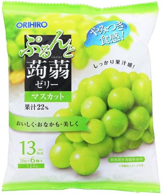 Purunto Konjac Jelly grape muscat, galaretki o smaku winogronowym 120g - Orihiro