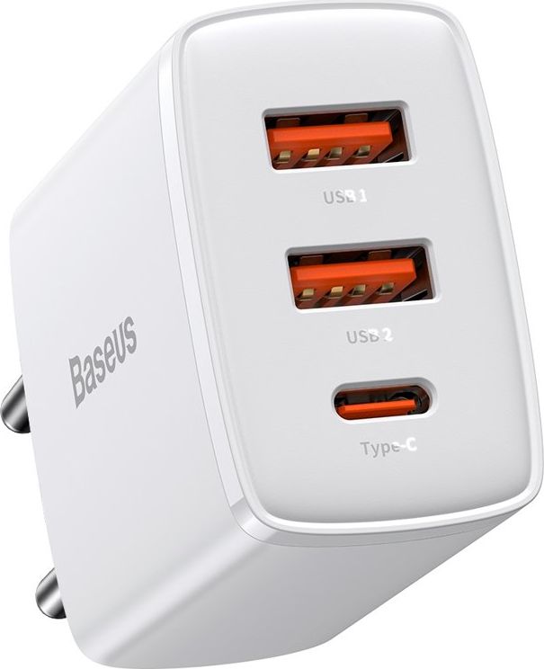Ładowarka Baseus CCXJ-E02 2x USB-A 1x USB-C 3 A (BSU2896WHT)