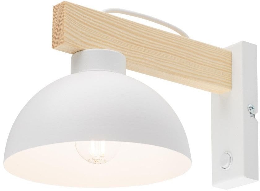 TK Lighting Oslo 4962 kinkiet lampa ścienna 1x15W E27 biały/drewniany