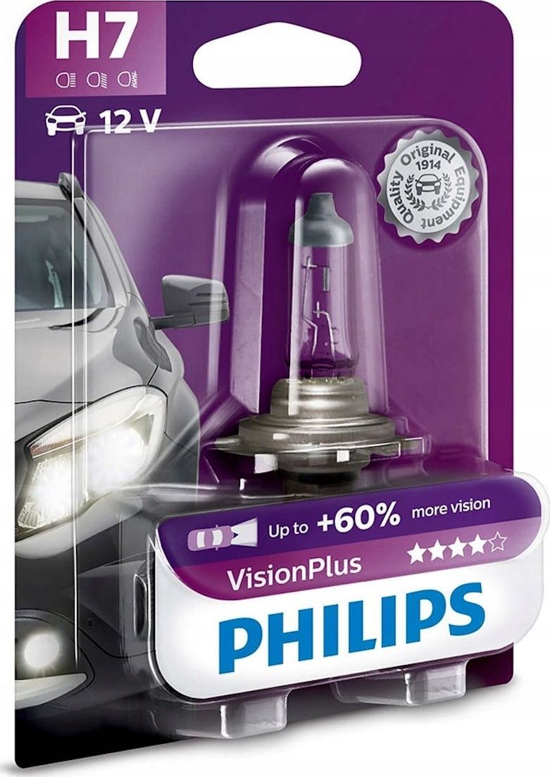 Philips ŻARÓWKA H7 12V/55W PX26D +60% VISIONPLUS 1SZT.