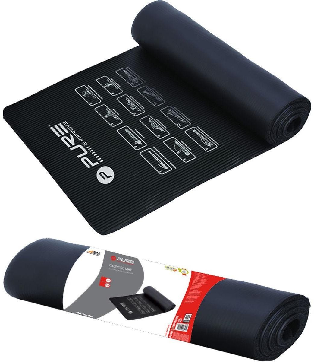 Pure2Improve Mata treningowa 183 cm x 58 cm x 1 cm czarna