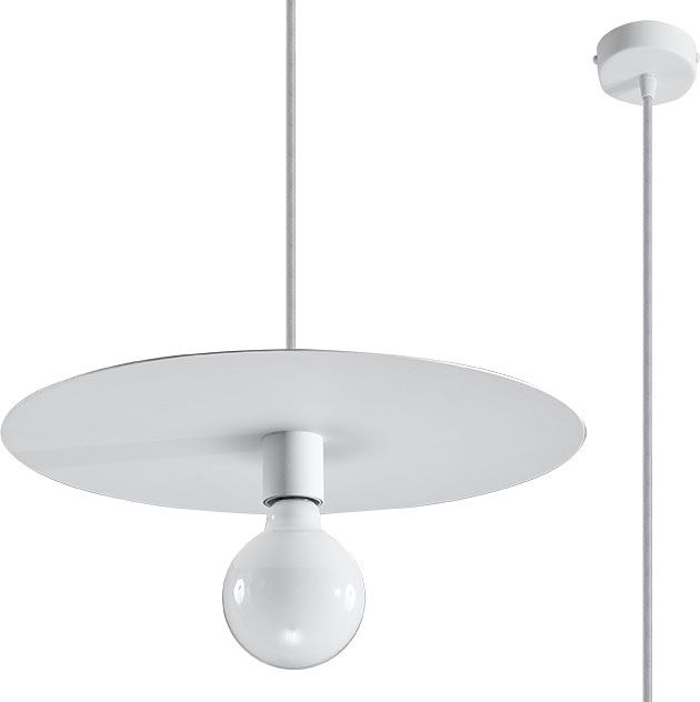 Lampa wisząca Lumes Biała industrialna lampa wisząca rondo - EXX235-Flavis