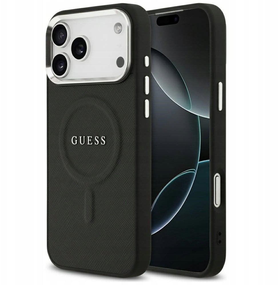 Etui Guess Classic Logo MagSafe do iPhone 17 Pro Max czarny