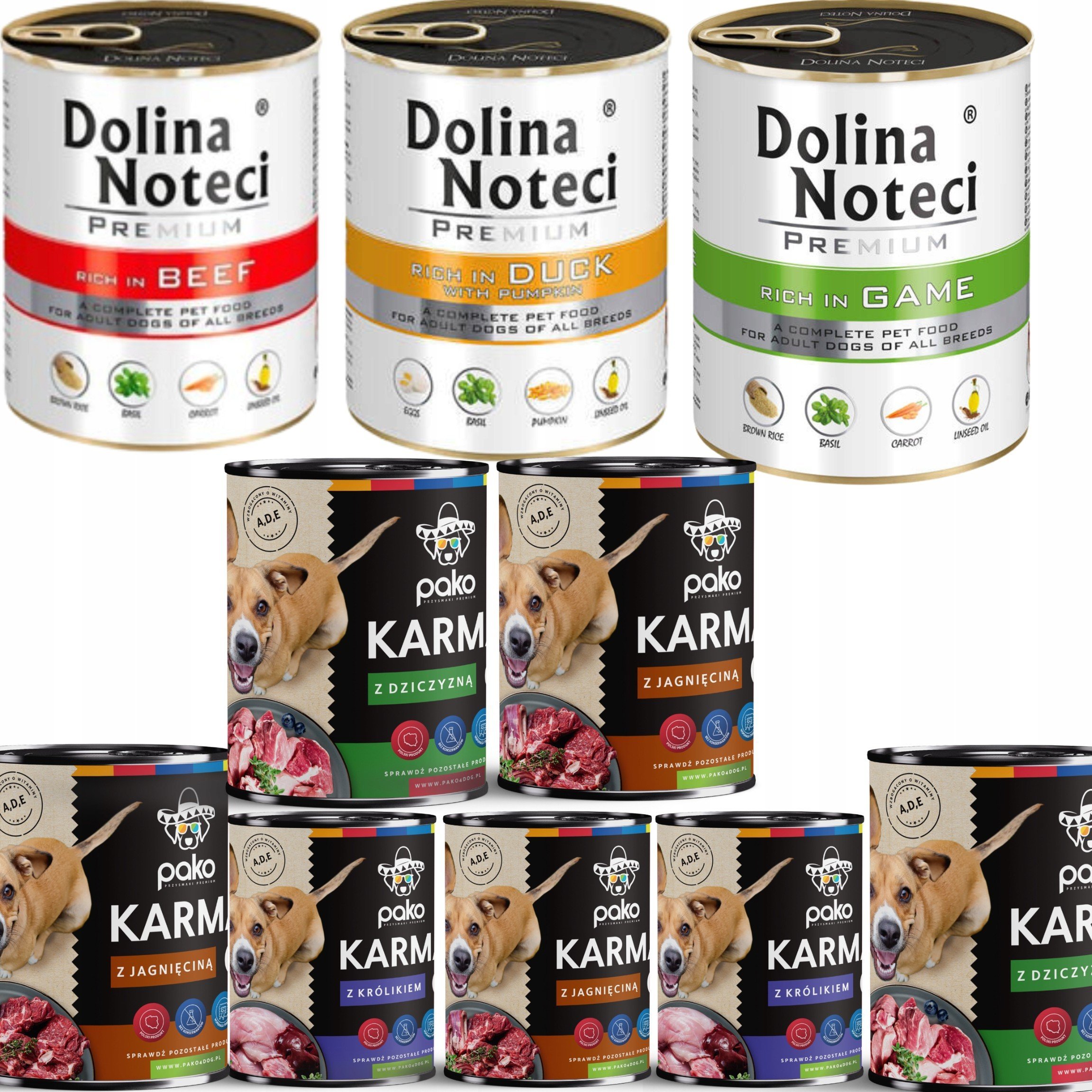 Dolina Noteci Premium + Pako Mix smaków 10x800g