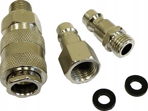 Silver ZESTAW SZYBKOZŁĄCZEK PNEUMATYCZNYCH 1/4" 3szt. SILVER