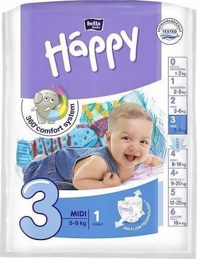 Bella Pieluchy Happy Midi 3, 5-9 kg, 1 szt.