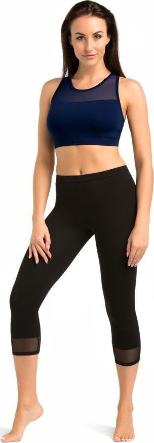 Teyli Legginsy bawełniane 3/4 Glamo czarne L Czarny
