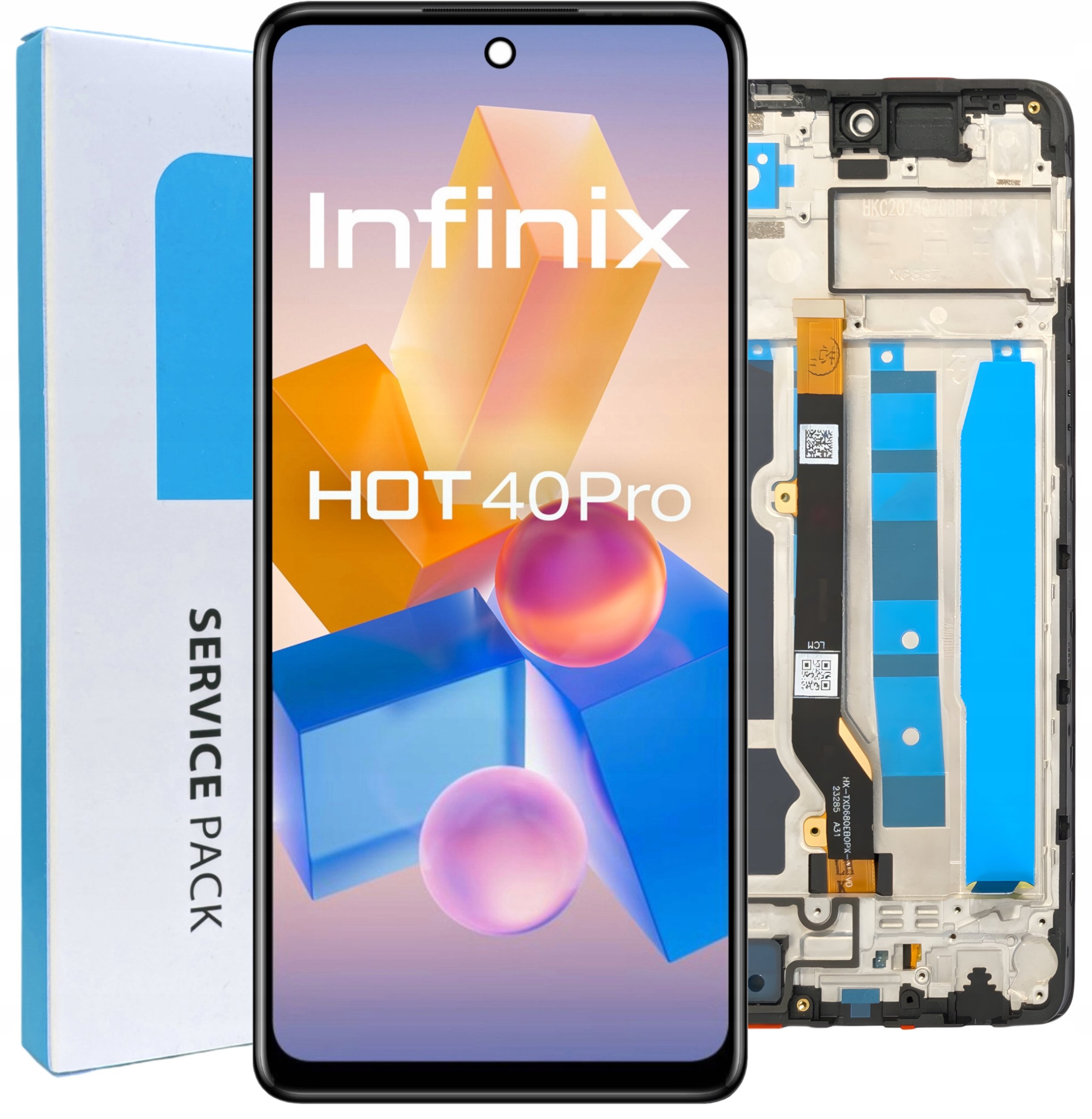 ORYGINAŁ WYŚWIETLACZ EKRAN LCD DOTYK DO INFINIX HOT 40 PRO RAMKA X6837