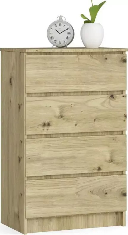 Elior Wąska komoda do salonu dąb artisan - Ranti 3X