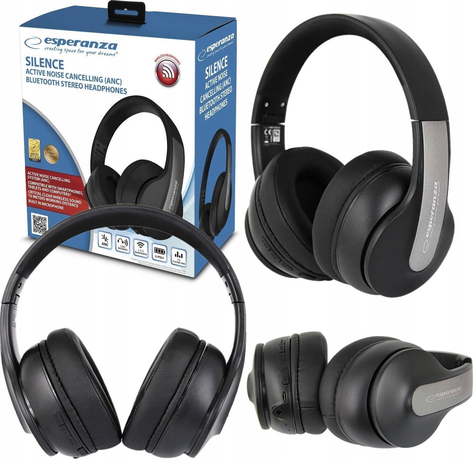 Słuchawki Esperanza Silence (EH240) czarne