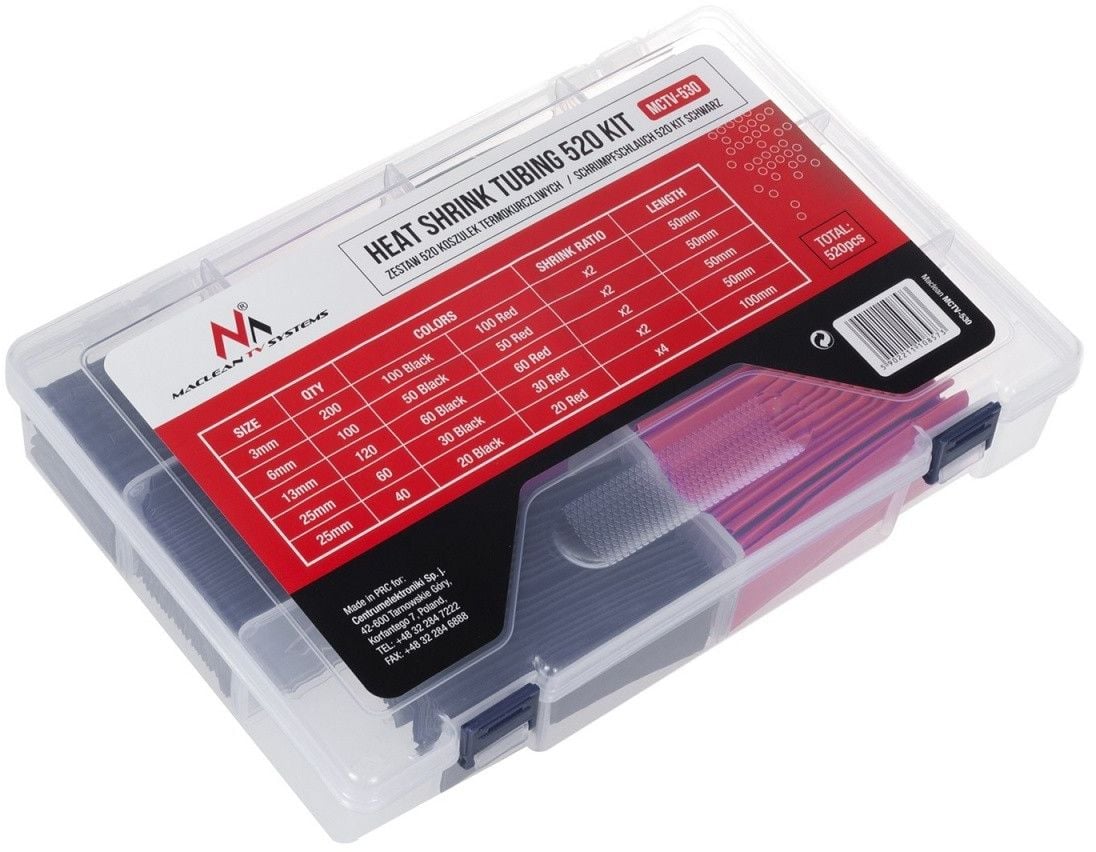 Maclean Zestaw koszulek termokurczliwych 520szt. (MCTV-530)