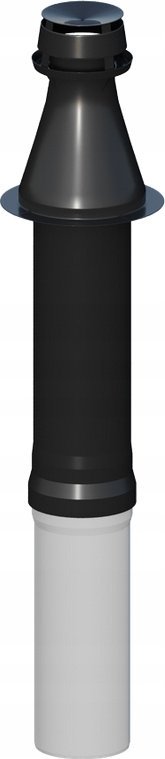 Ricom WYJSCIE PIONOWE KONC +OBEJMA (CZARNE) DN60/100