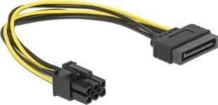 Delock SATA 15-pin - PCIe 6-pin, 0.21m, Żółty (82924)
