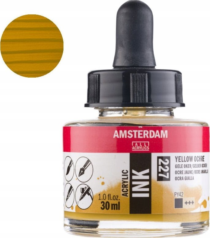 Artequipment Amsterdam Acrylic Ink Bottle Yellow Ochre 227