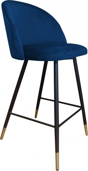 Atos Hoker CLAUDINE VELVET GOLD granatowy na czarnych metalowych nogach ATOS