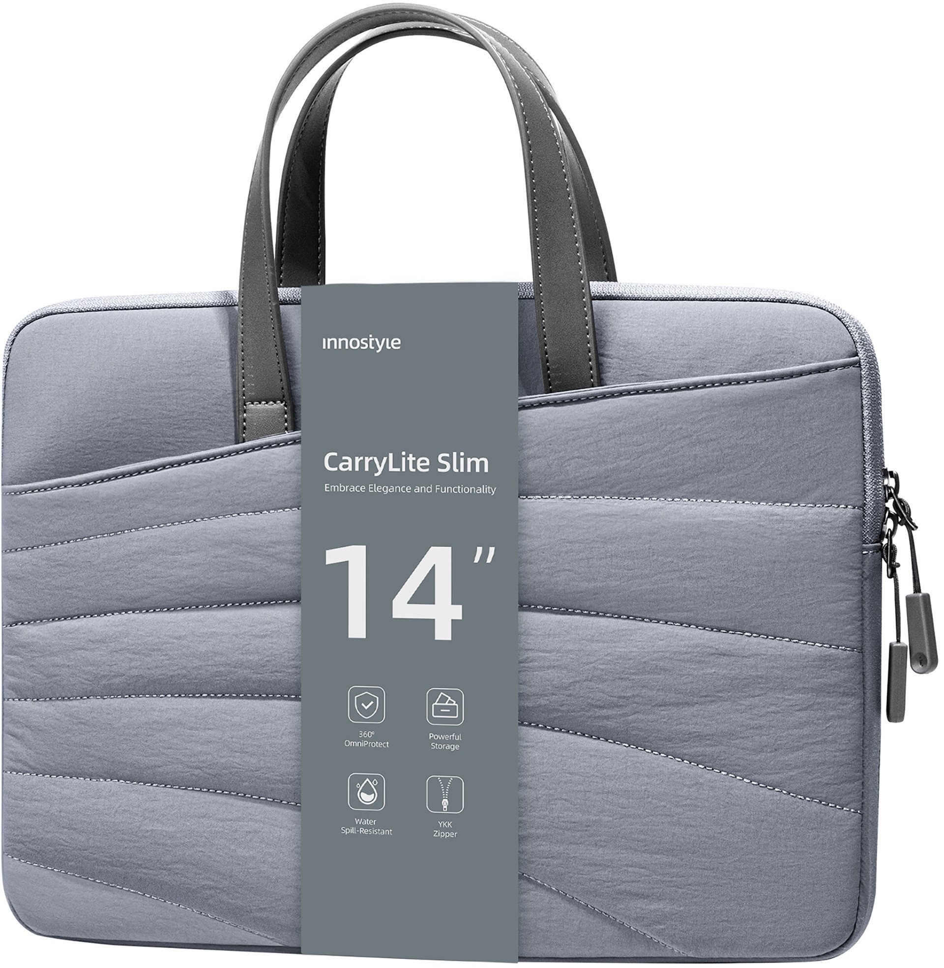INNOSTYLE DAMSKA TORBA NA LAPTOPA 13 14 WODOODPORNA CARRYLITE SLIM SZARA