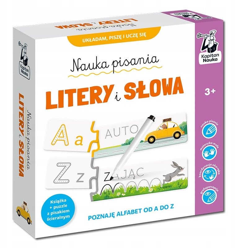 Kapitan Nauka. Litery i słowa. Książka + puzzle