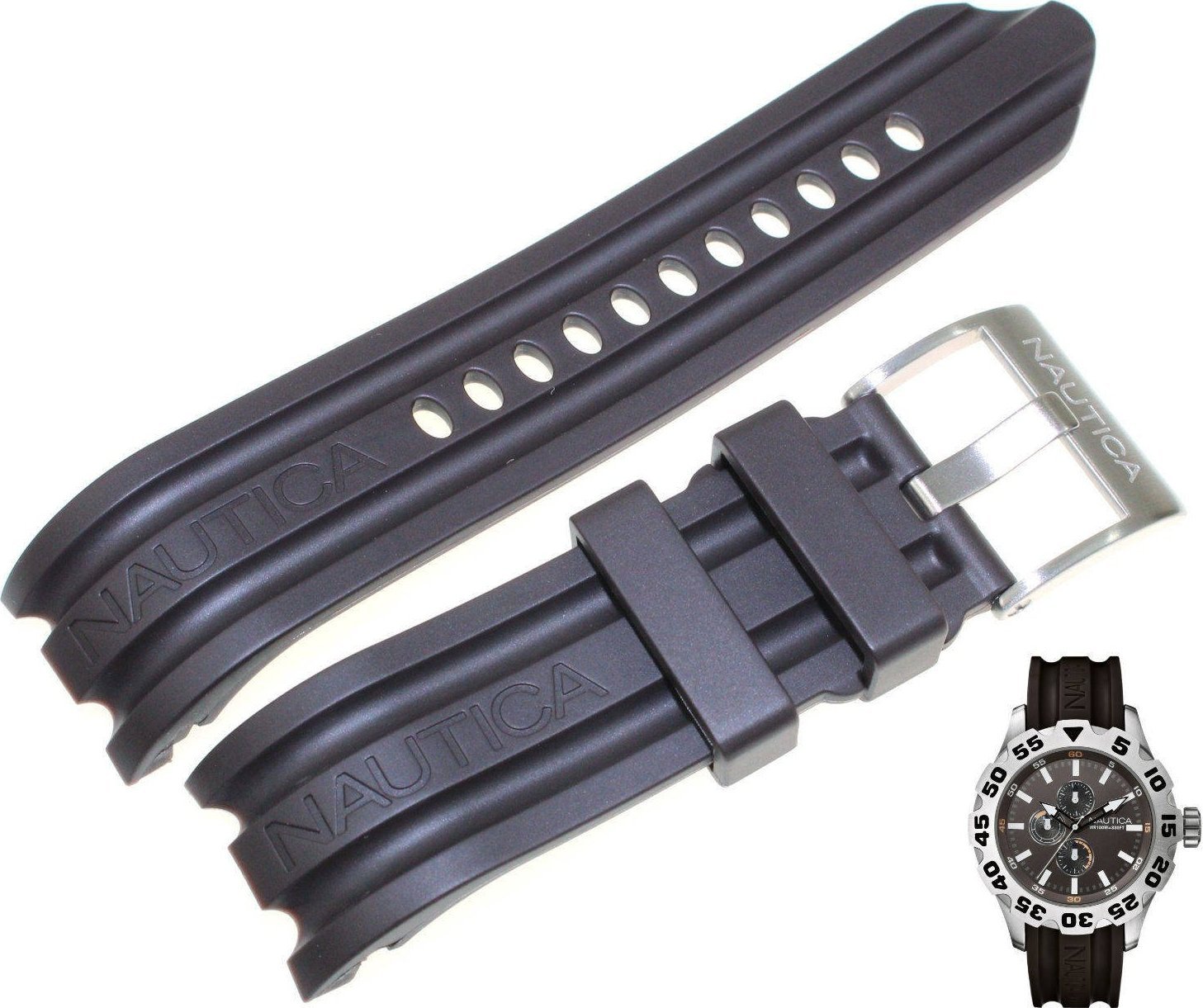 Nautica Silikonowy pasek do zegarka Nautica A15605G 24 mm