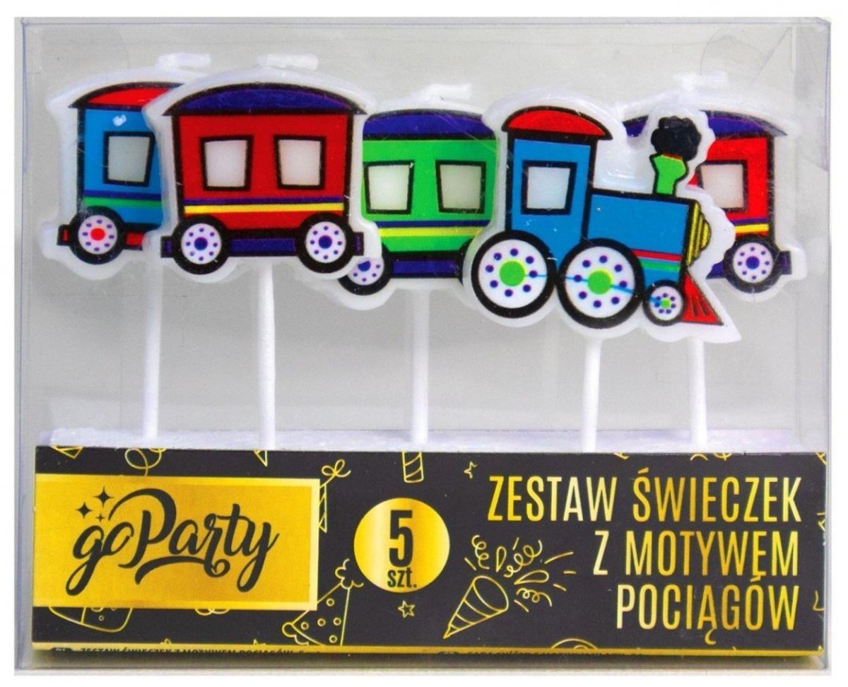 Zestaw świeczek urodzinowych Motyw pociągów