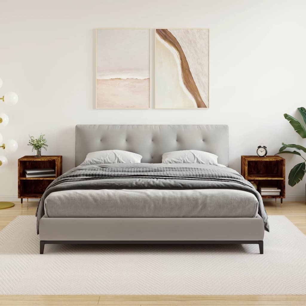 vidaXL Szafki nocne, 2 szt., przydymiony dąb, 40x30x50 cm