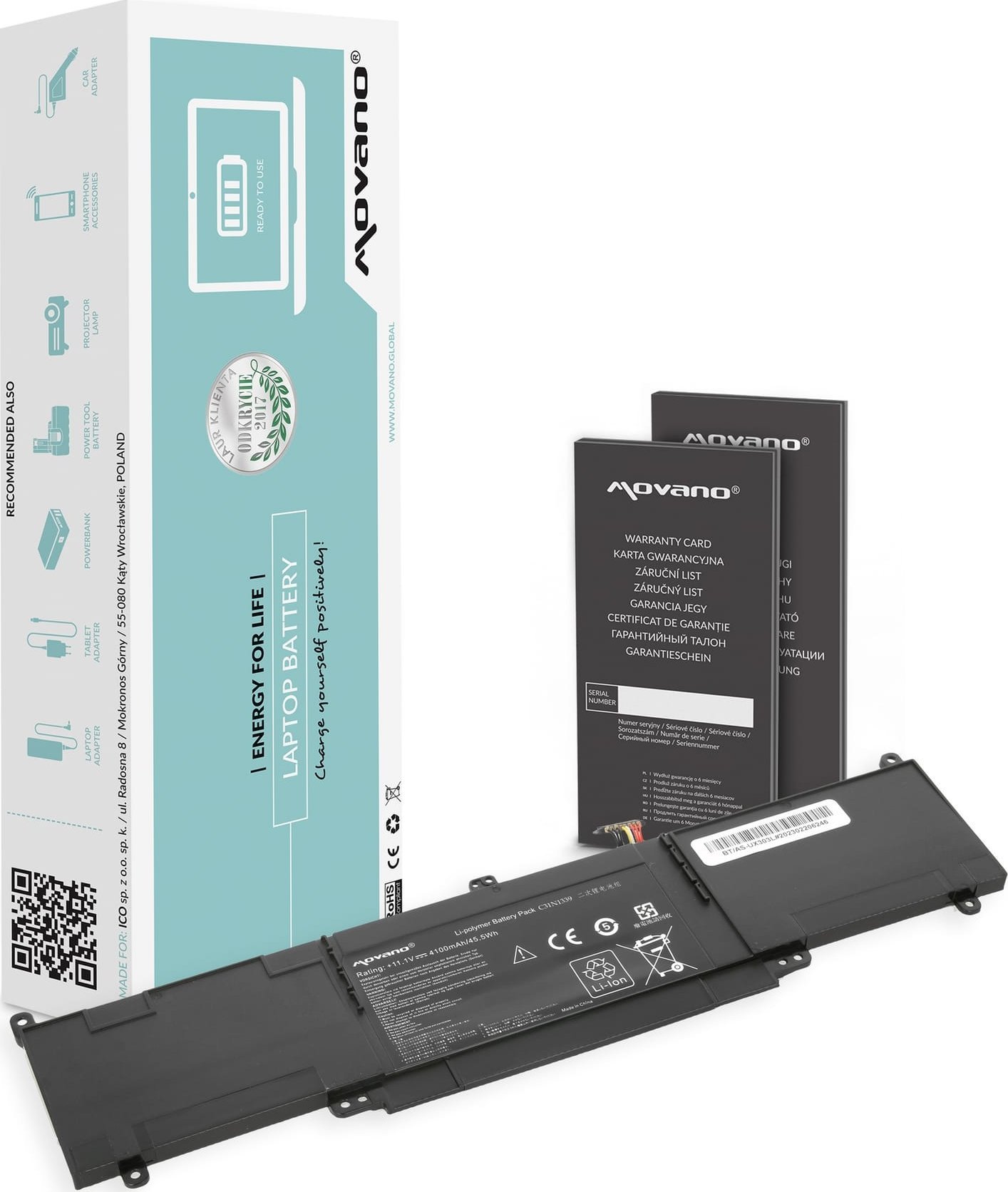 Bateria Movano Bateria Movano do Asus Zenbook UX303L, TP300L