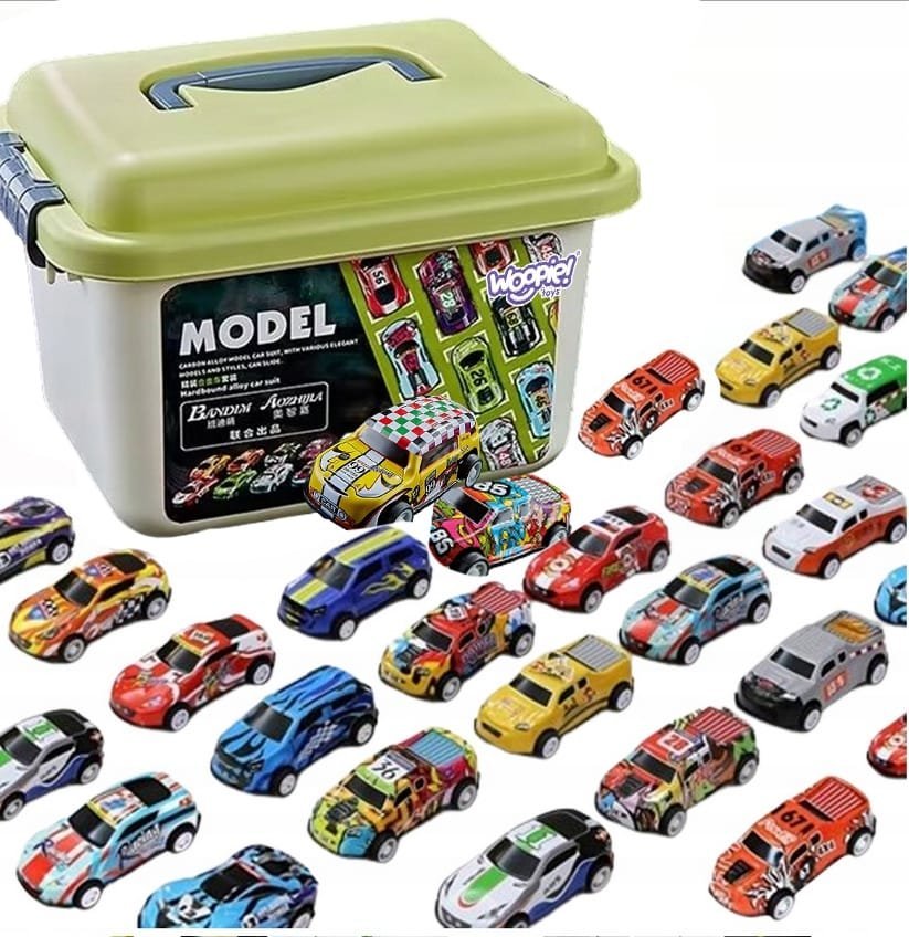 Woopie WOOPIE Zestaw Aut Wyścigowych w Pudełku 30 el. + Mata