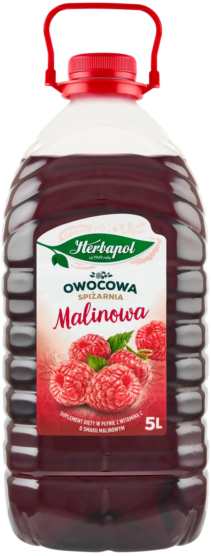 Herbapol Syrop owocowa spiżarnia Malinowa z witaminą C 5L - Herbapol