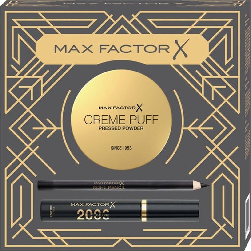 Max Factor Creme Puff Zestaw Matowy puder do twarzy + Mascara 2000 Calorie tusz do rzęs + Kohl Pencil kredka do oczu 4g