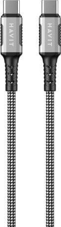 Kabel USB Havit USB-C - USB-C 1 m Czarny (CB6297)