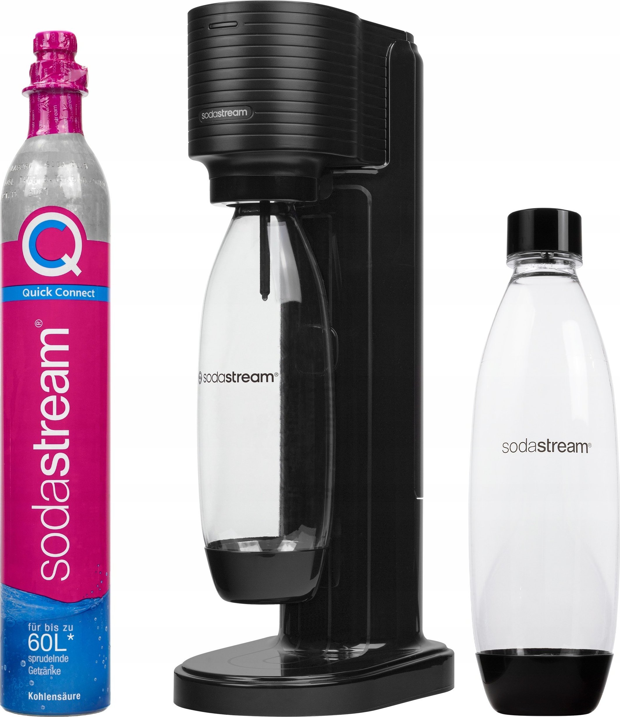 Saturator Sodastream Gaia + 1 butelka + gaz Czarny