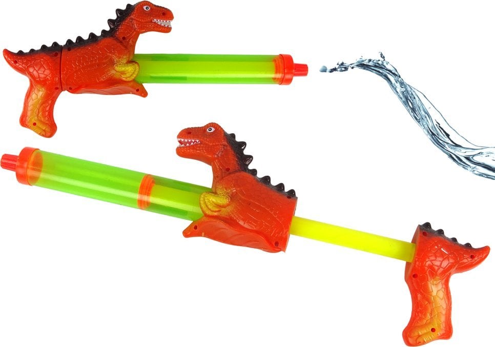 LeanToys Pistolet Na Wodę 40 cm Dinozaur Czerwony Zabawka Ogród