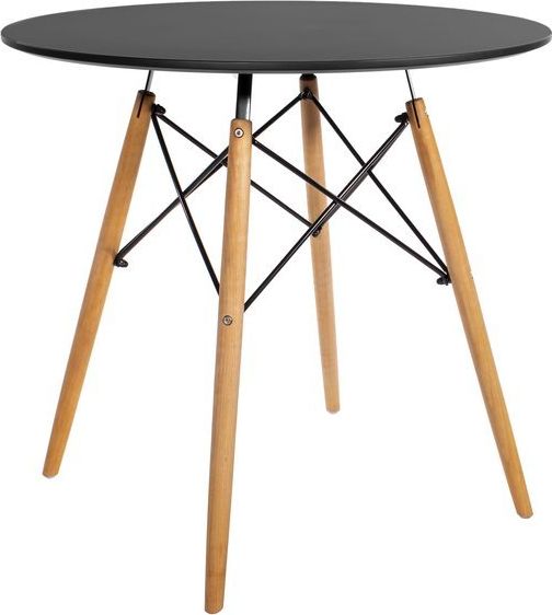 Mufart Okrągły stół ETT do kuchni, jadalni, salonu 80cm - Czarny