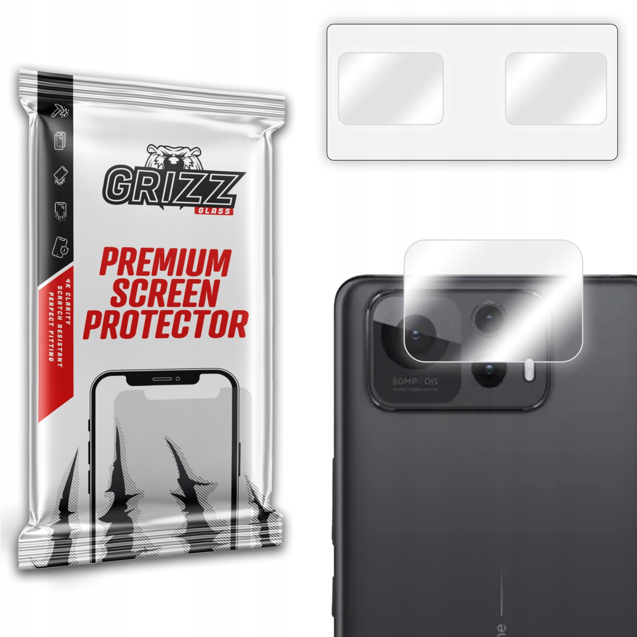 Szkło na aparat GrizzGlass HybridGlass Camera do Asus Zenfone 12 Ultra [2 PACK]