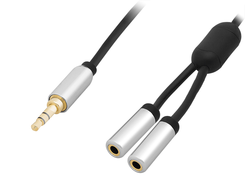 Kabel Blow Jack 3.5mm - Jack 3.5mm x2 0.15m czarny (91-241#)