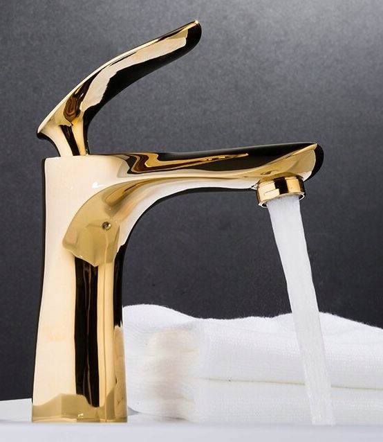 Bateria umywalkowa PDS stojąca złoty