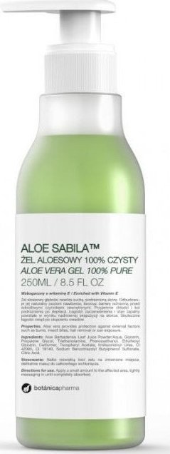 Botanica Pharma Aloe Sabila żel 100% czysty wzbogacony w witaminę E Do skóry uszkodzonej i suchej 250ml