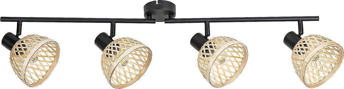 Lampa sufitowa Rabalux Skandynawska lampa sufitowa Rattan reflektorki brązowe do holu