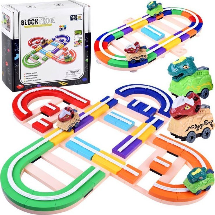 Jokomisiada Zbuduj tor samochodowy auto dinozaur 143ele ZA4195