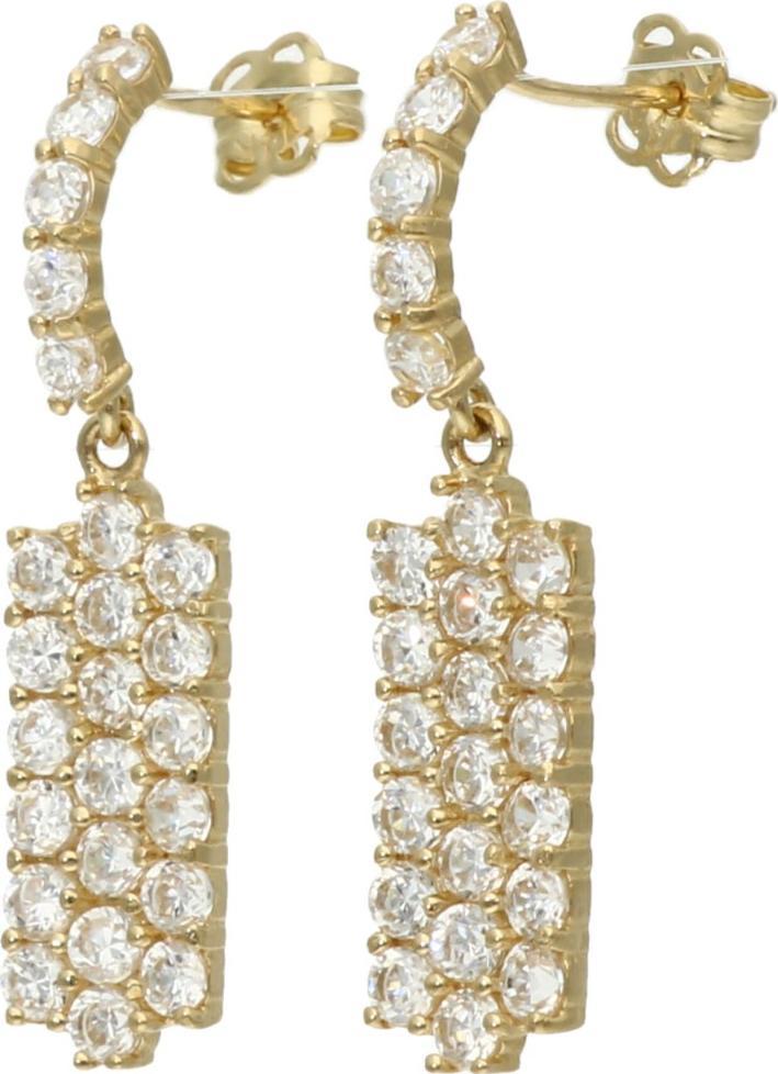 Rosanto Złote wiszące kolczyki z cyrkoniami na sztyft 585 14k