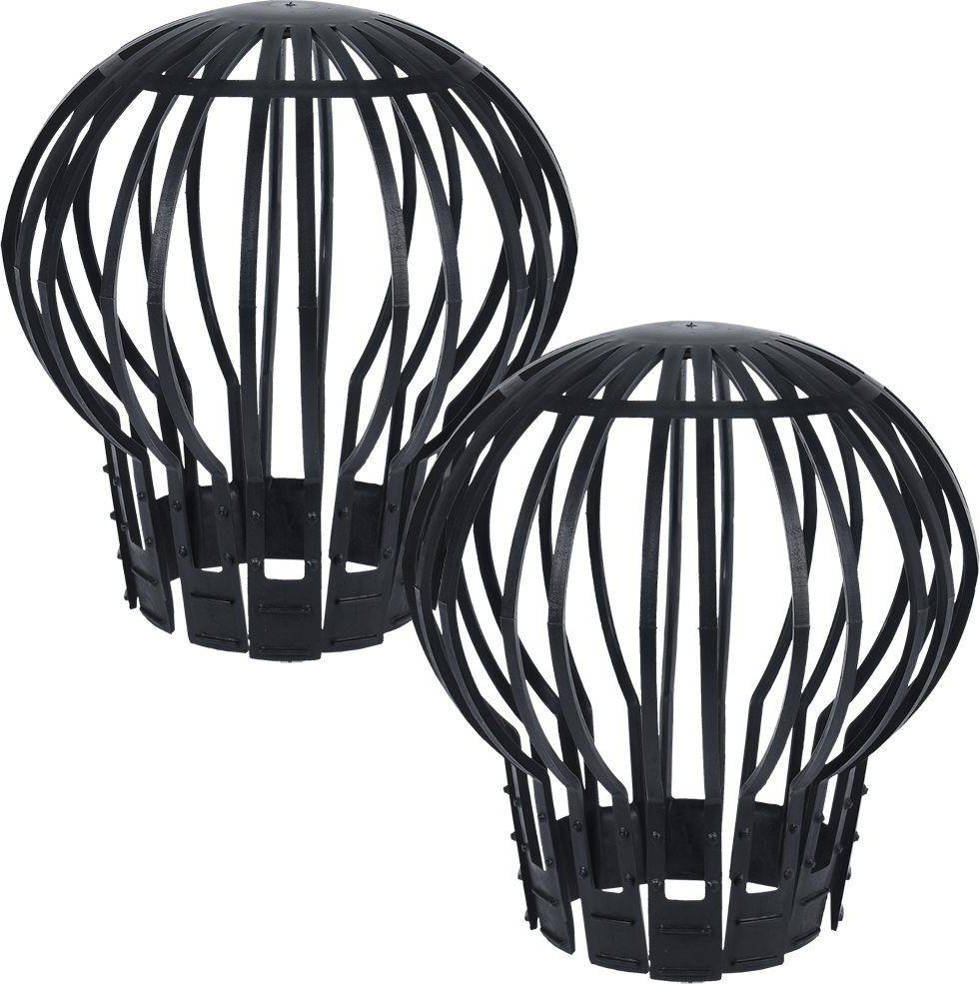 ProGarden Filtr do rynien rynny czarny koszyczek sitko czyszczak na liście osłona do rur zestaw 2 sztuki