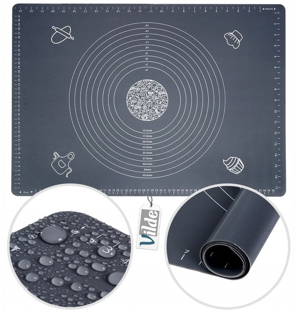 Stolnica do ciasta silikonowa mata kuchenna gruba duża 64x45cm XXL VILDE 279002