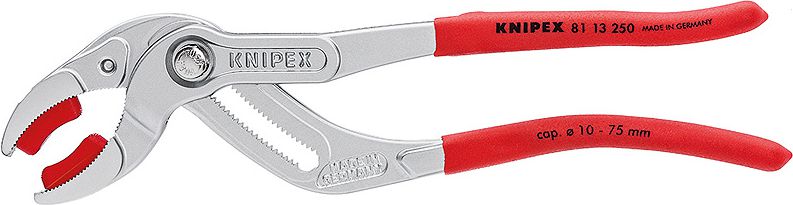 Knipex Szczypce do syfonów sanitarnych i złączy szczęki z tworzywa sztucznego 10 - 75mm (81 13 250)