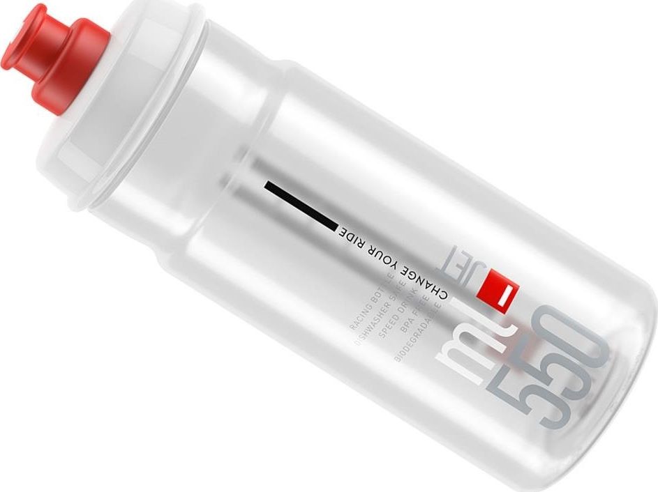 Elite Elite Bidon Jet Przeźroczysty-Czerwone Logo 550 ml uniwersalny